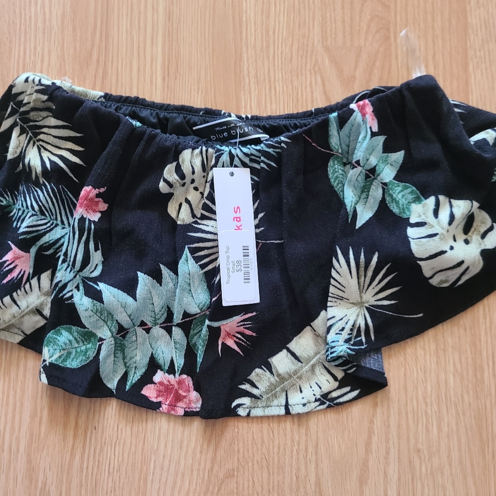 BLUE BLUSH Ruffle Strapless Top - Picture 3 of 3